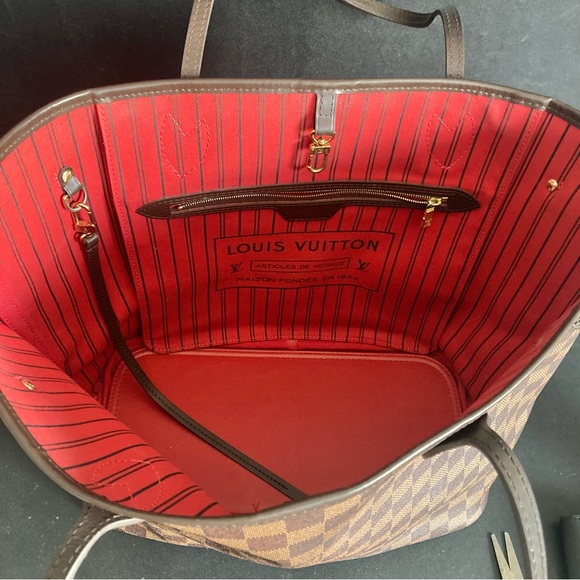 Louis Vuitton: Neverfull MM Checkered Tote Bag (Authenticated) 🤎 - Picture 3 of 9